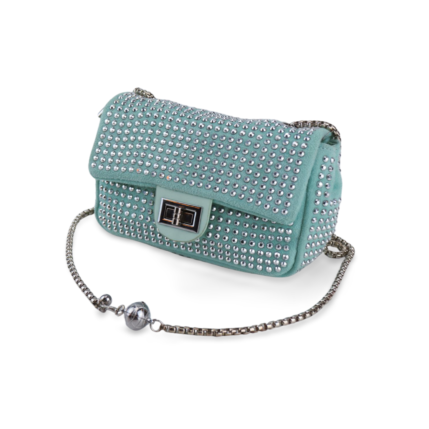 Mint Rhinestone Studded Purse For Women