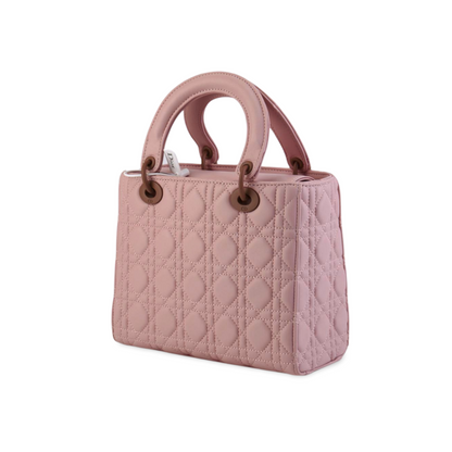 Elegant Blush Quilted Handbag with Chic Gold Hardware