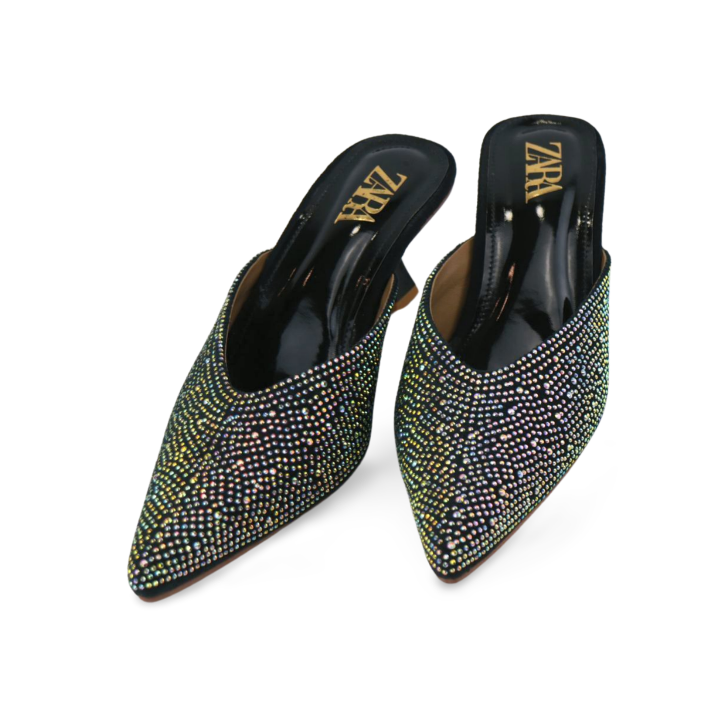 Elegant Rhinestone Embellished knife Mules