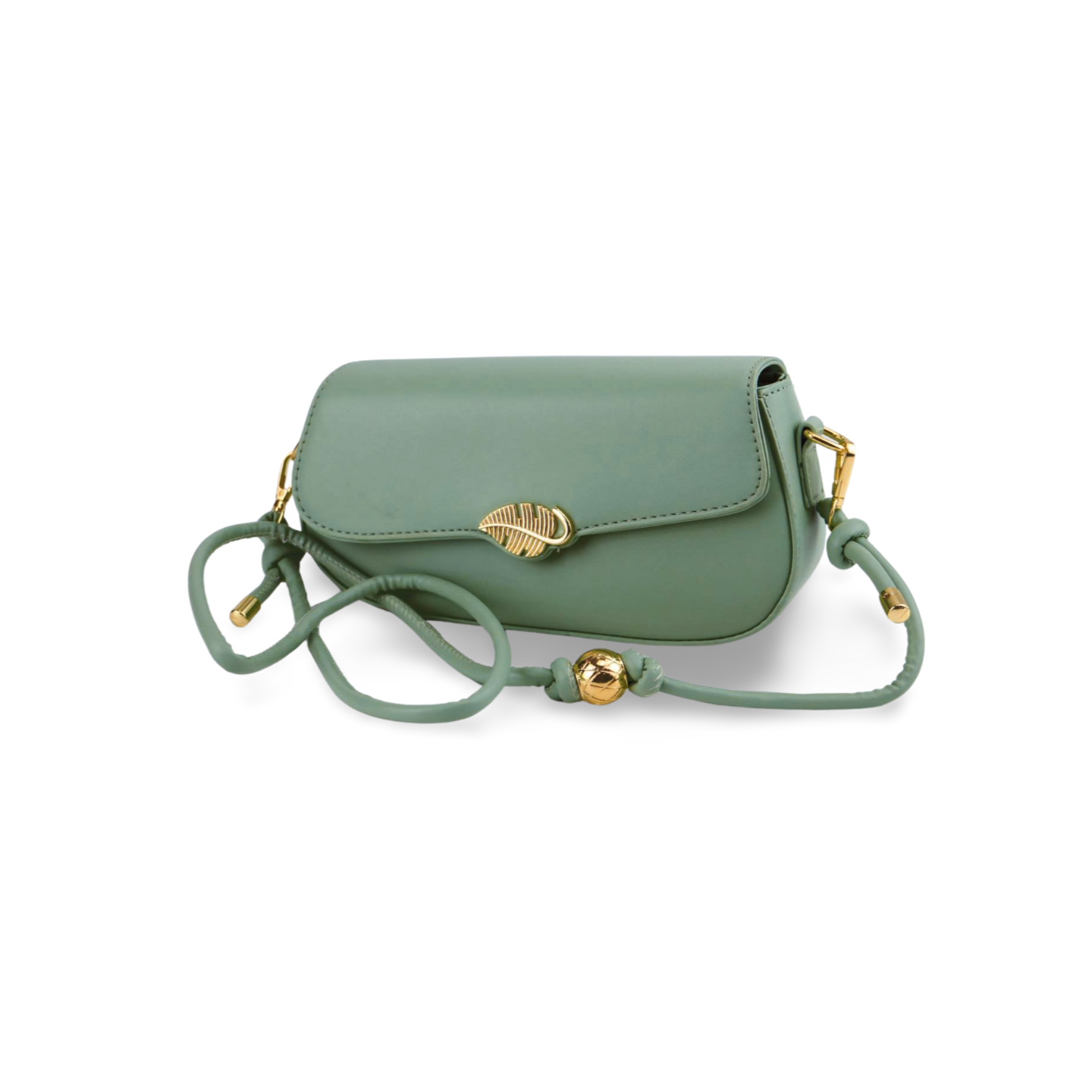 Luxurious Crossbody Bag with Gold Leaf Accents-art 2004
