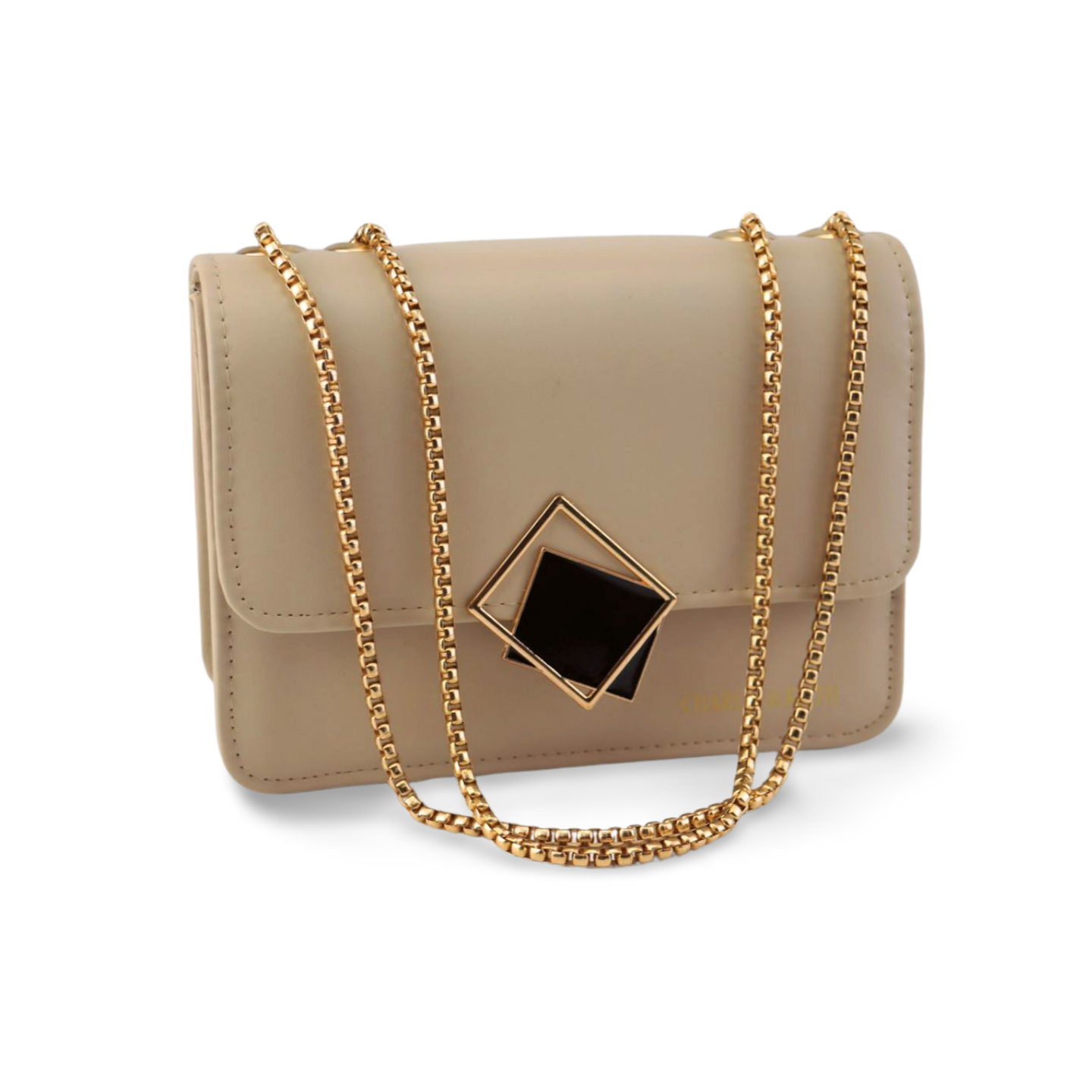 Latest fashion Crossbody Bag with Gold Chain and Square Buckle