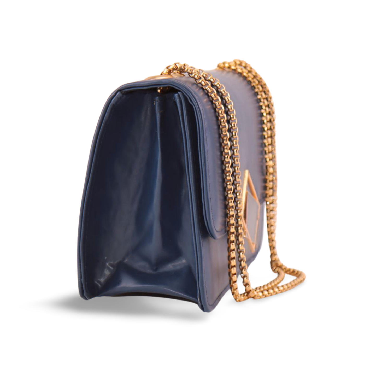 Latest fashion Crossbody Bag with Gold Chain and Square Buckle