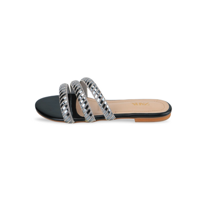 Women's Rhinestone Crystal Rope Flat Sandals