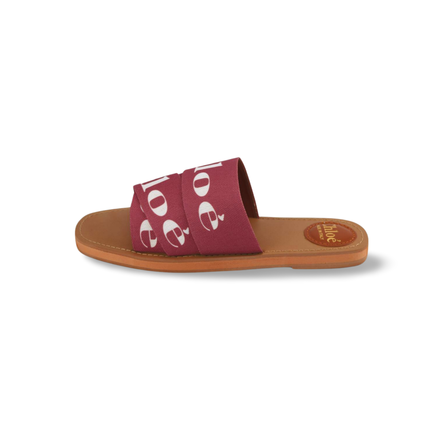 Women's Canvas Logo Ribbon Woody Flat Slide Sandals