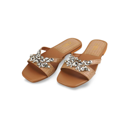 Diamond Strappy Flat Sandals for Ladies