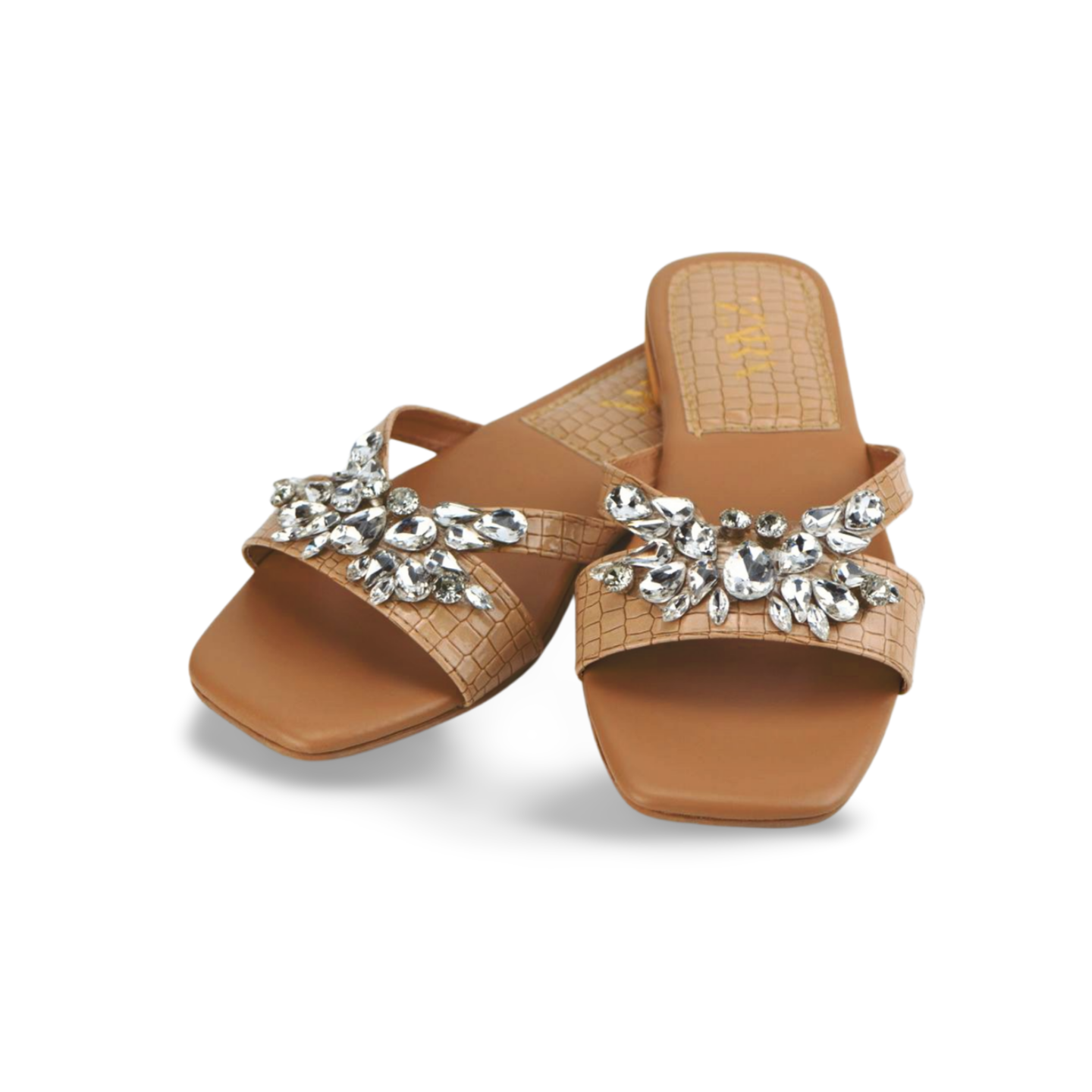 Diamond Strappy Flat Sandals for Ladies