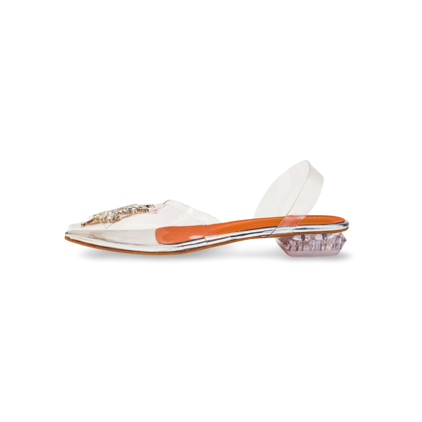 Cinderella Flat Heels Crystal Transparent Sandals for Women