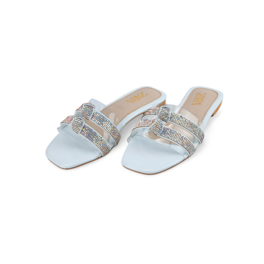 Women's Rhinestone Dress Sandals with Clear Straps