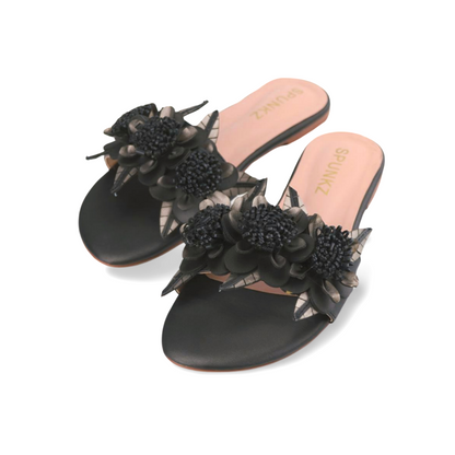 Stylish Women's Floral Embellished Flat Sandals