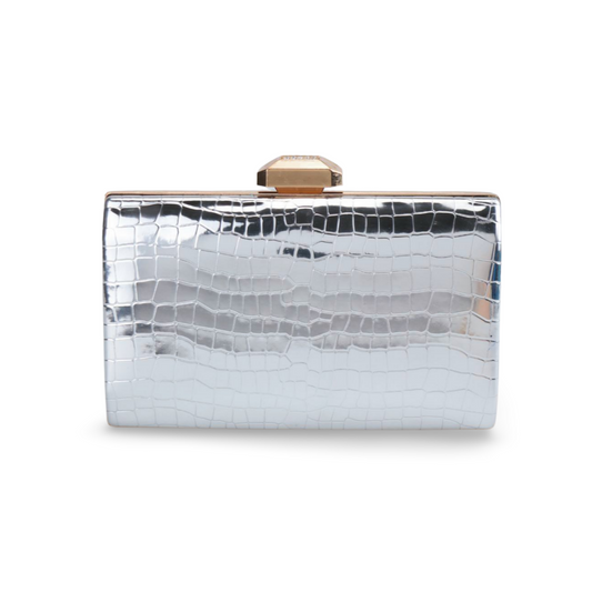 Croc Skin Textured Faux Leather Clutch Bag For Women