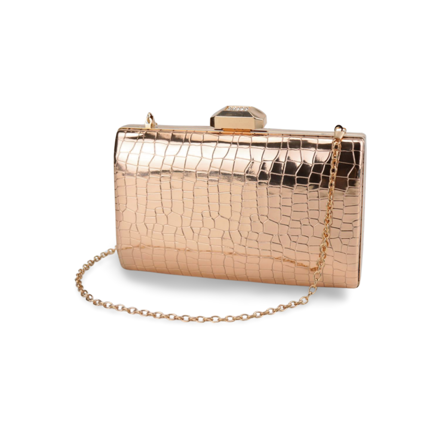 Croc Skin Textured Faux Leather Clutch Bag For Women