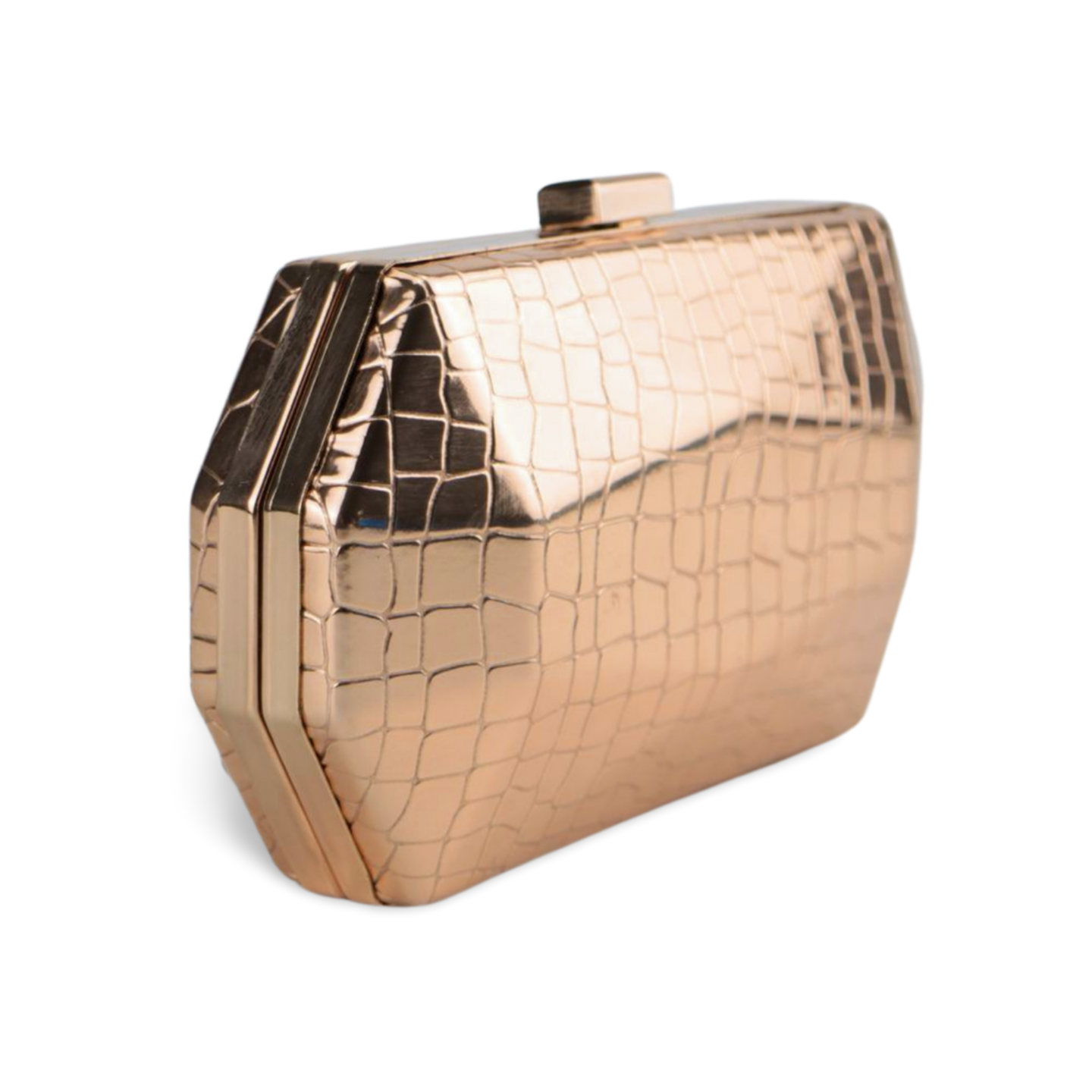 Elegant Metallic Clutch Bag with Detachable Chain Strap