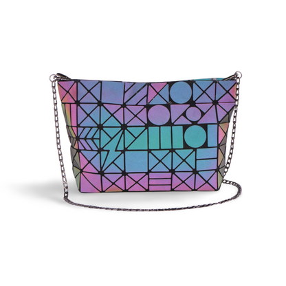 Geometric Holographic Luminous Crossbody Bag For Women