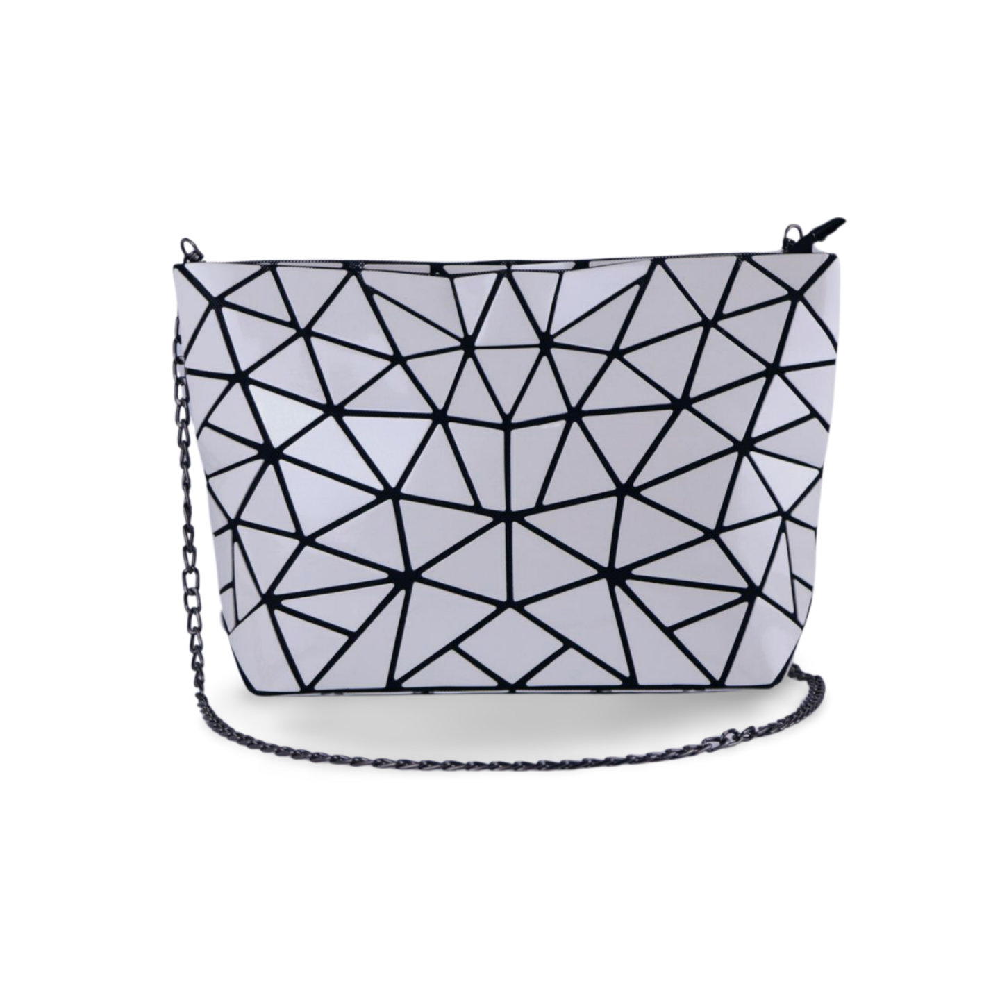 High-Quality Luminous Geometric Holographic Crossbody Bag With Chain for Women