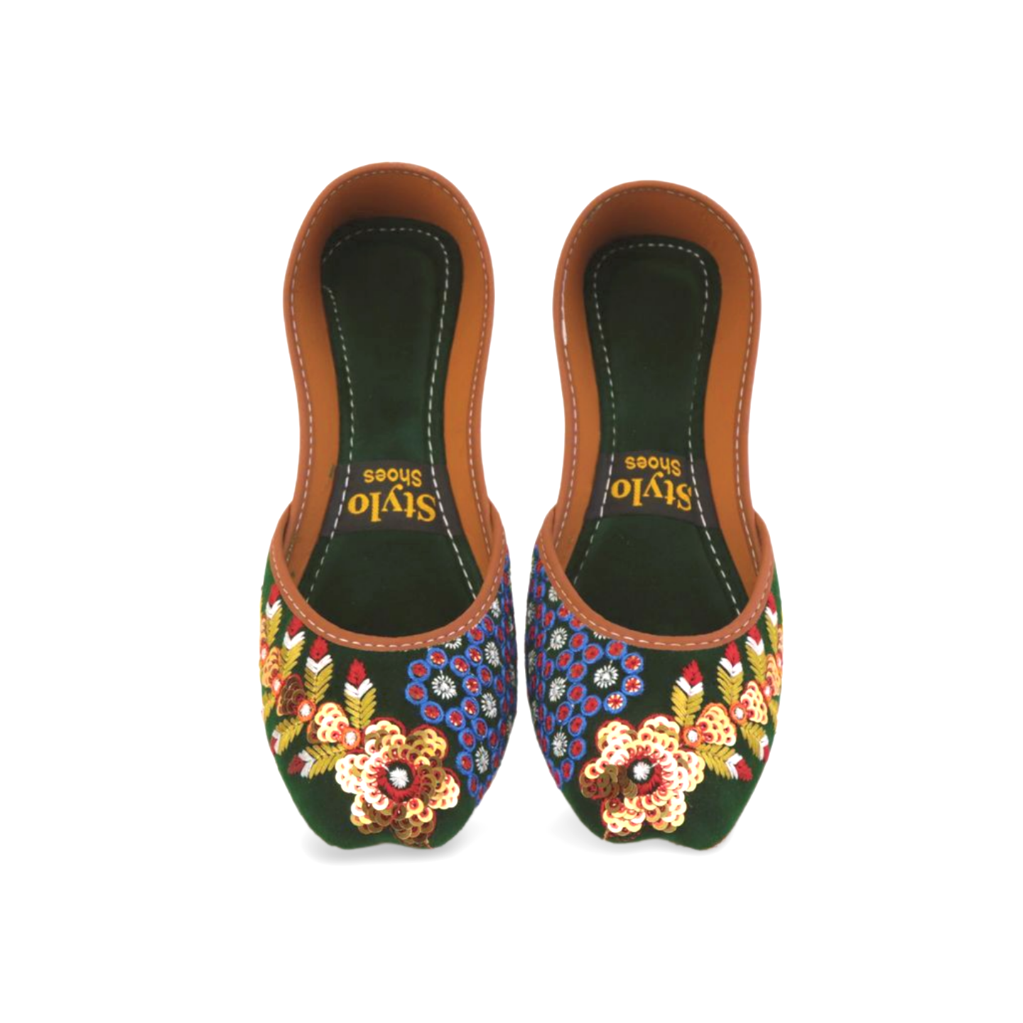 Stylish Velvet Embroidered Khussa for Girls - Traditional Pakistani Footwear with a Modern Twist