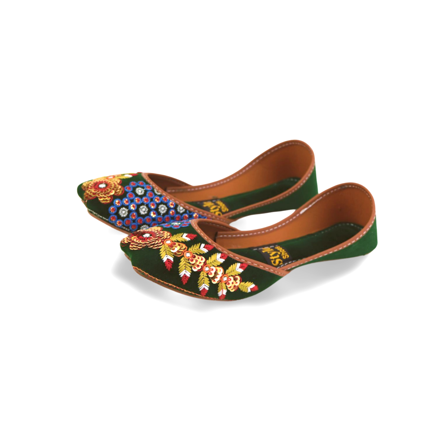 Stylish Velvet Embroidered Khussa for Girls - Traditional Pakistani Footwear with a Modern Twist