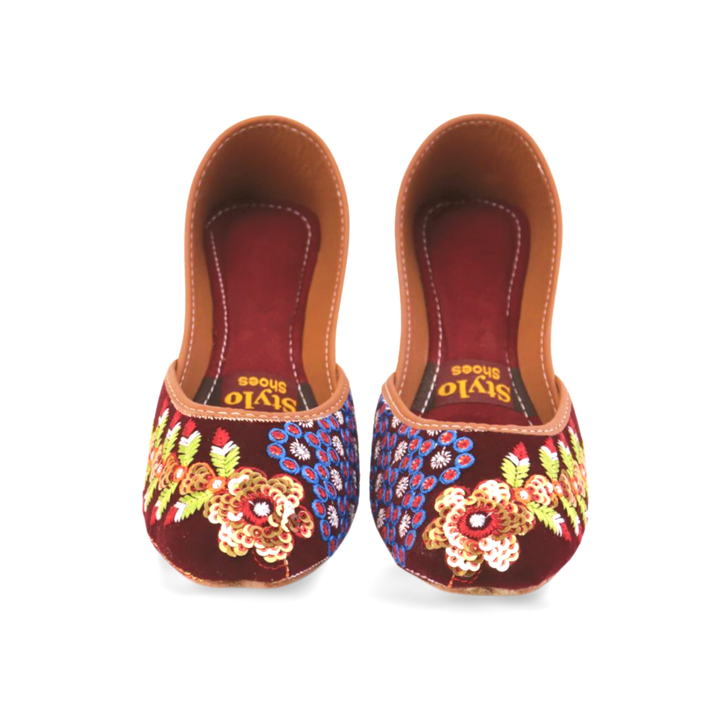 Stylish Velvet Embroidered Khussa for Girls - Traditional Pakistani Footwear with a Modern Twist