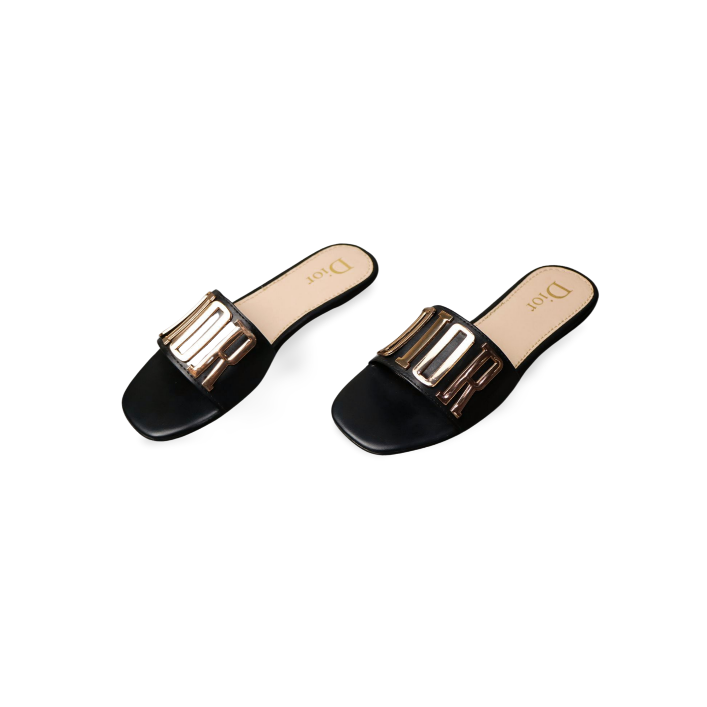 Designer Gold Logo Slides For Women Stylon.pk