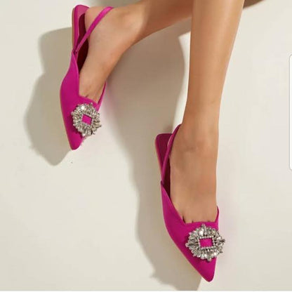 Women’s Low Heeled velvet Studded Shoes Sandals