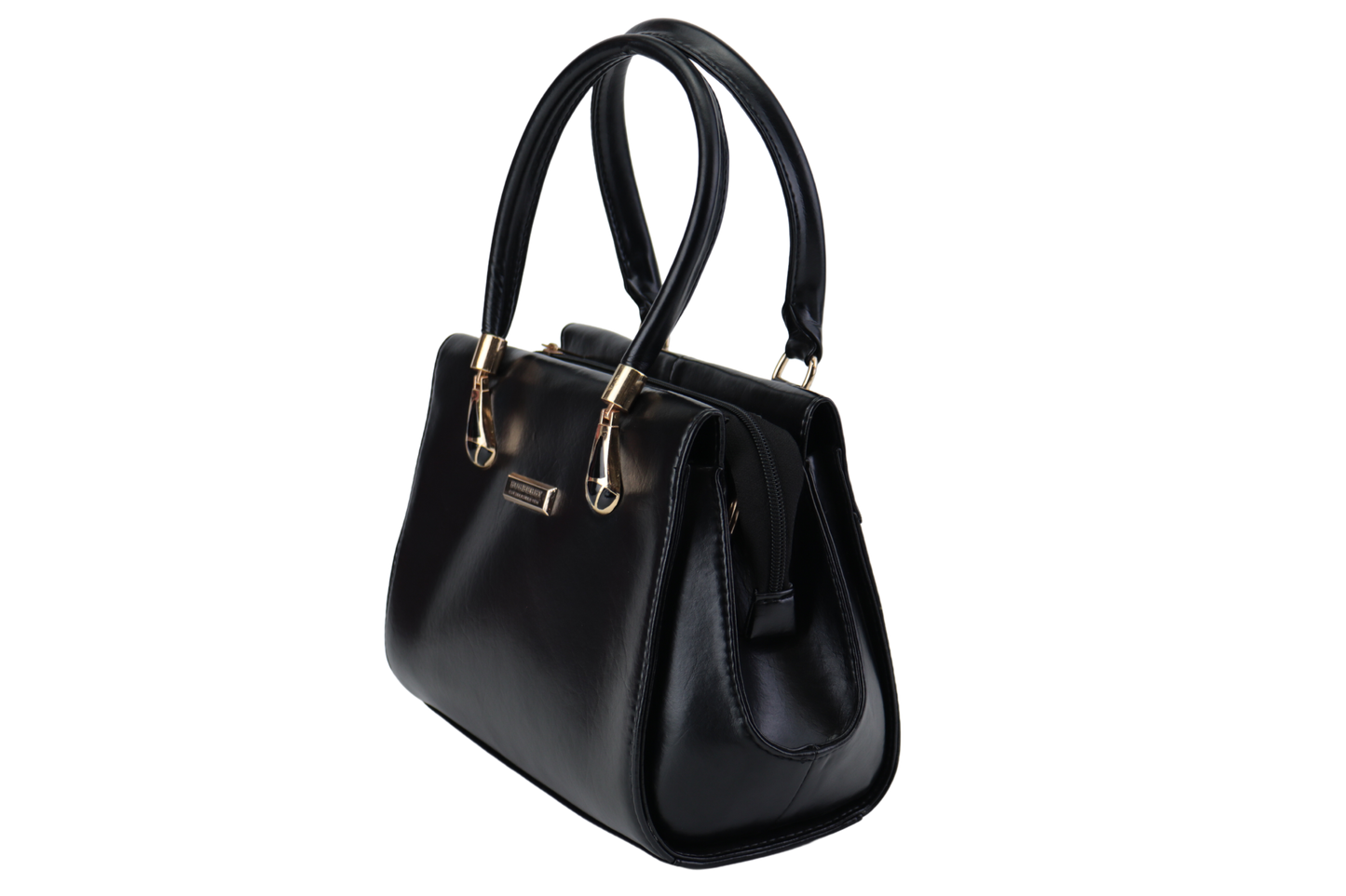 Women's PU Leather Handbag with Gold Strap and Handles