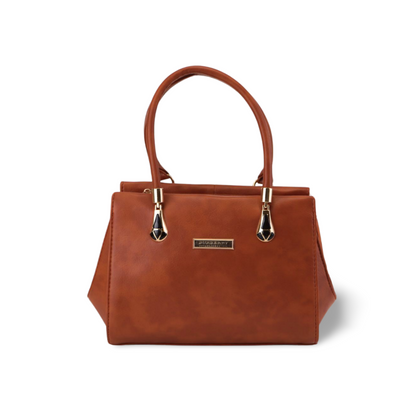 Women's PU Leather Handbag with Gold Strap and Handles