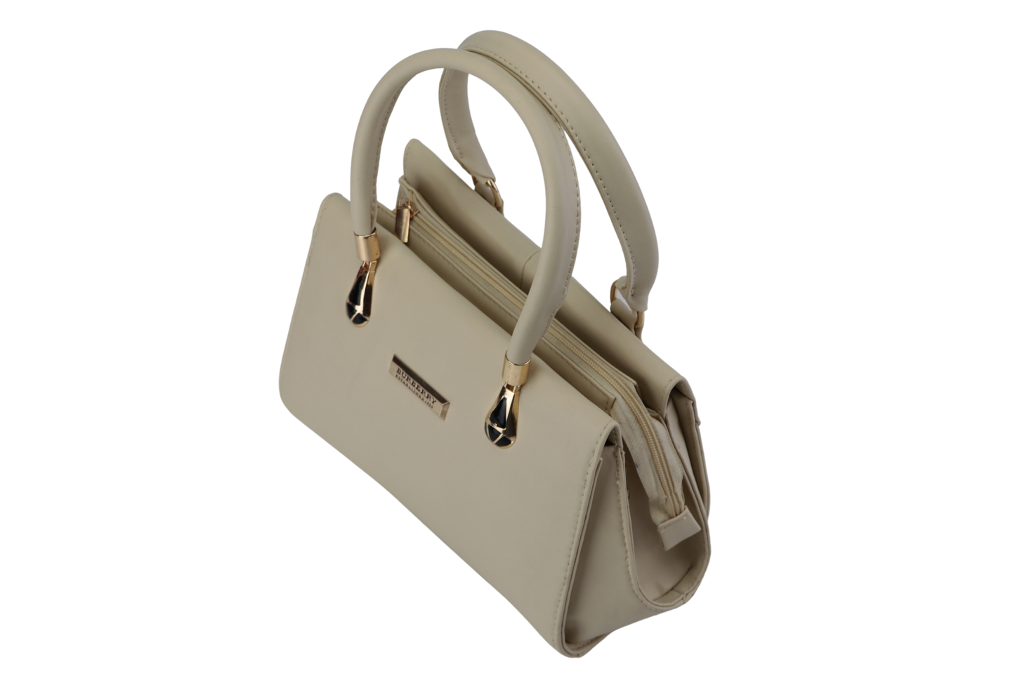 Women's PU Leather Handbag with Gold Strap and Handles
