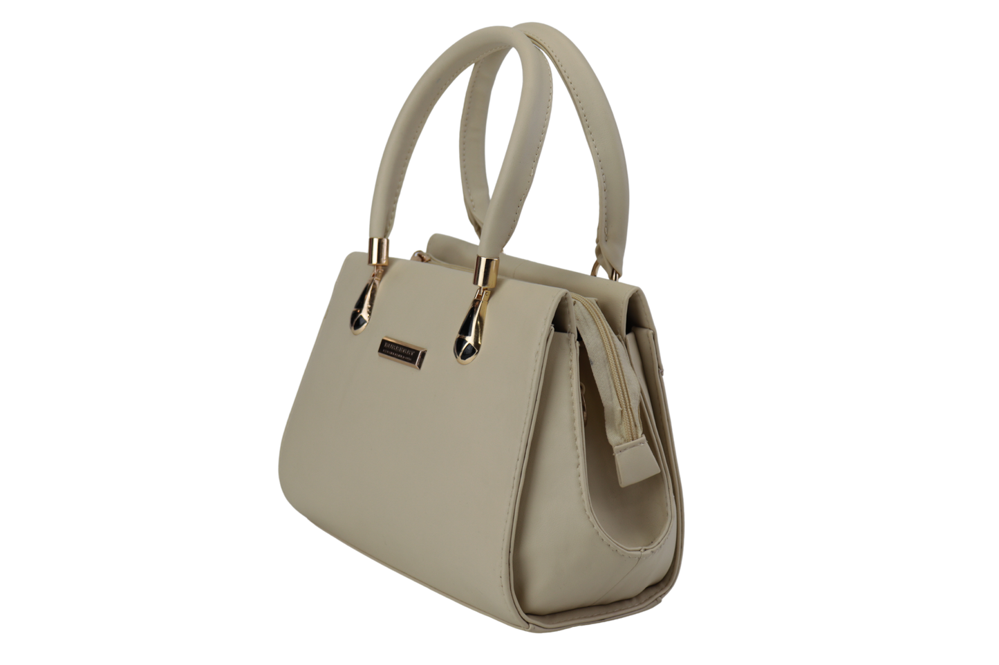 Women's PU Leather Handbag with Gold Strap and Handles