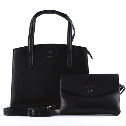 Stylish Pu Leather Handbag with Wallet Pouch