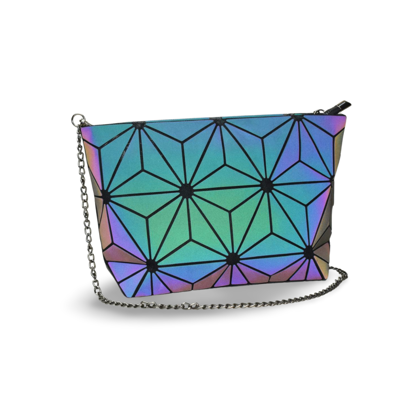 Geometric Holographic Luminous Crossbody Bag For Women