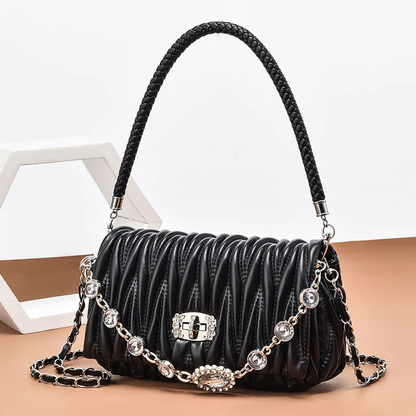 Women’s Soft Leather Rhinestone Handbags
