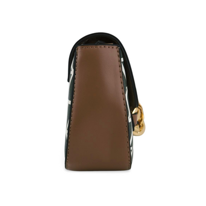 Stylish Two-Tone Crossbody Bag with Thick Gold Chain