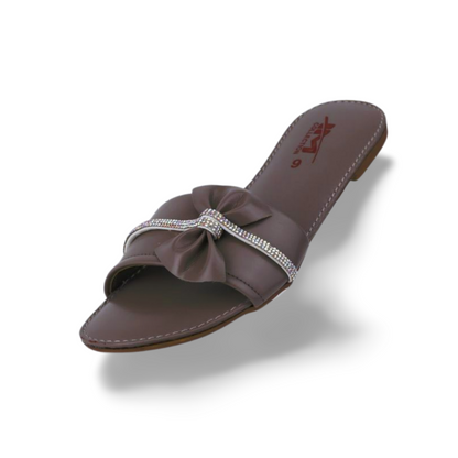 Comfortable Women's Bow Rhinestone Sandals Flat Summer Shoes