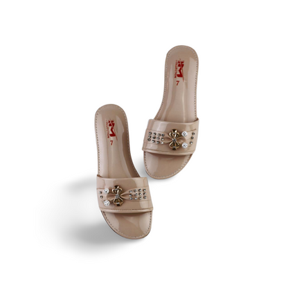 Trendy Soft Women's Slide Slippers With Beautiful Rhinestone Diamond Bow Decoration
