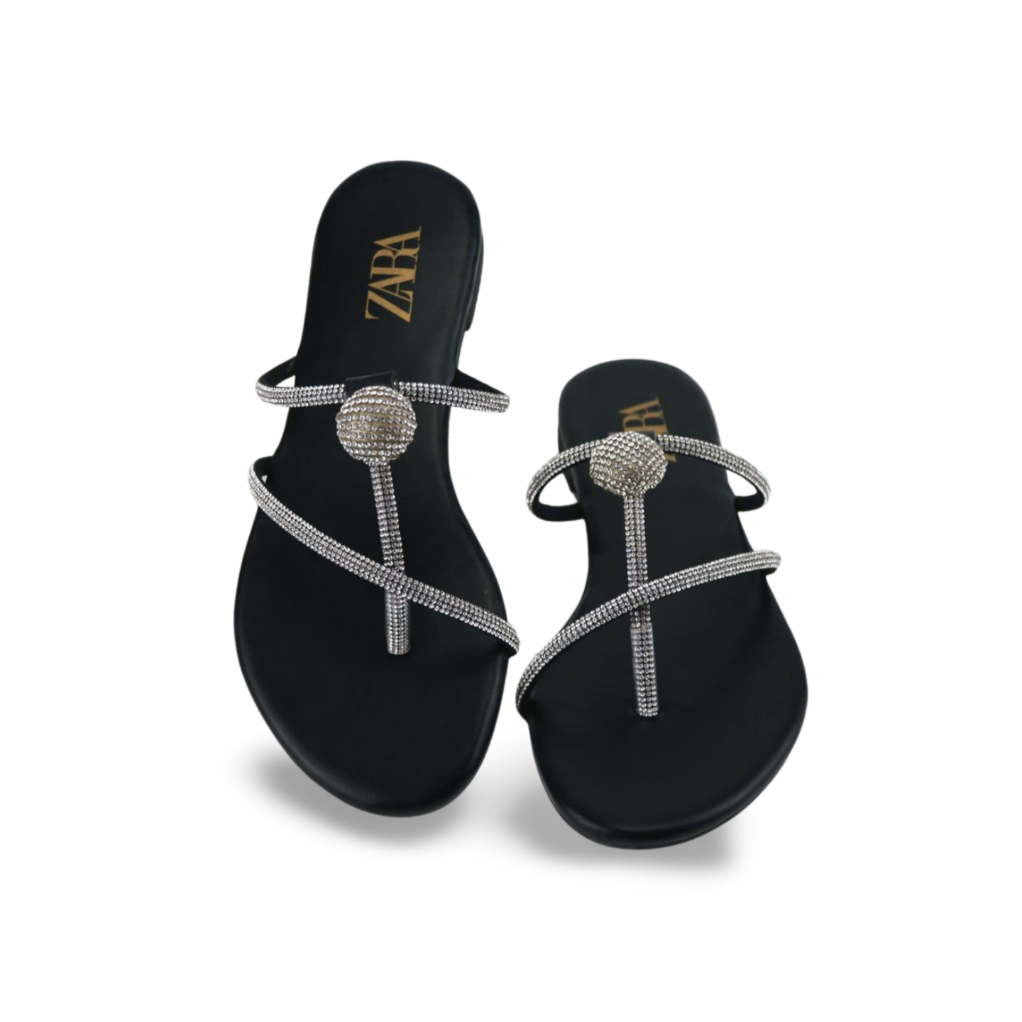 Rhinestone Strap Flat Sandals For Women
