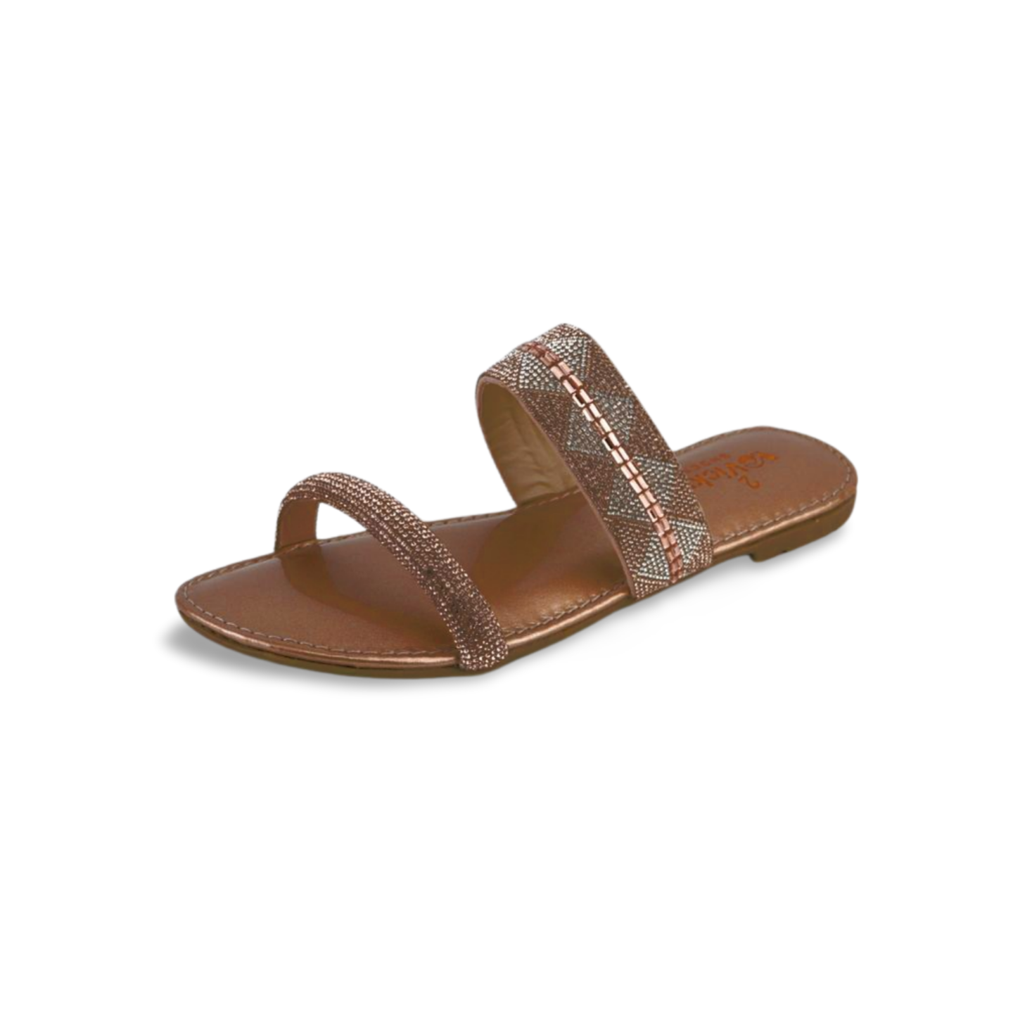Stylish and Comfortable Women's Rhinestone Strap Slide Sandals