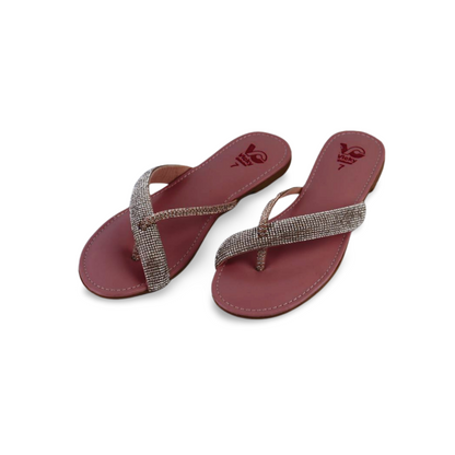 Women's Rhinestone Strap Flip Flops - Comfortable and Stylish Summer Sandals