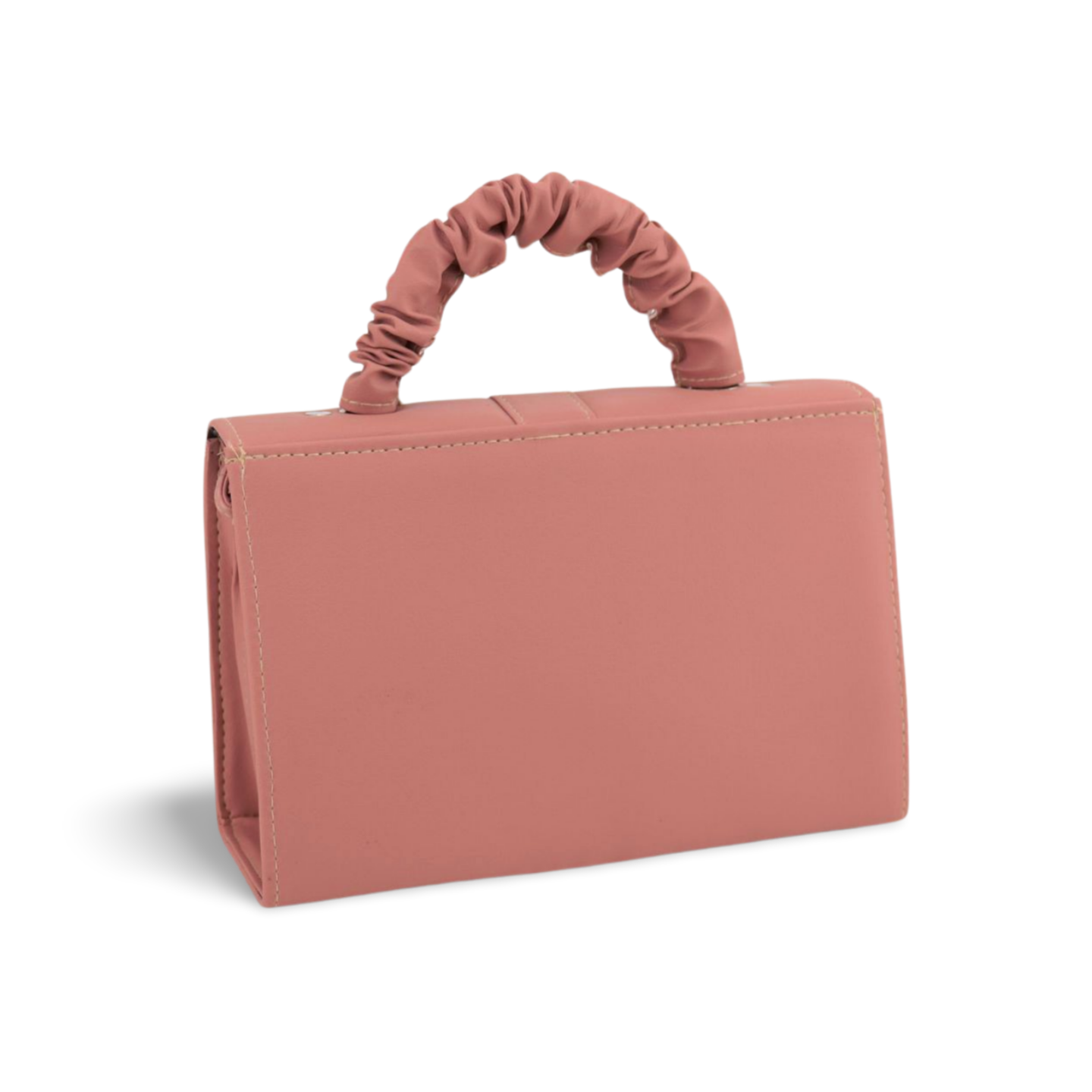 Swirly Scrunchie Handle Handbag with Chic Gold Ring Detail