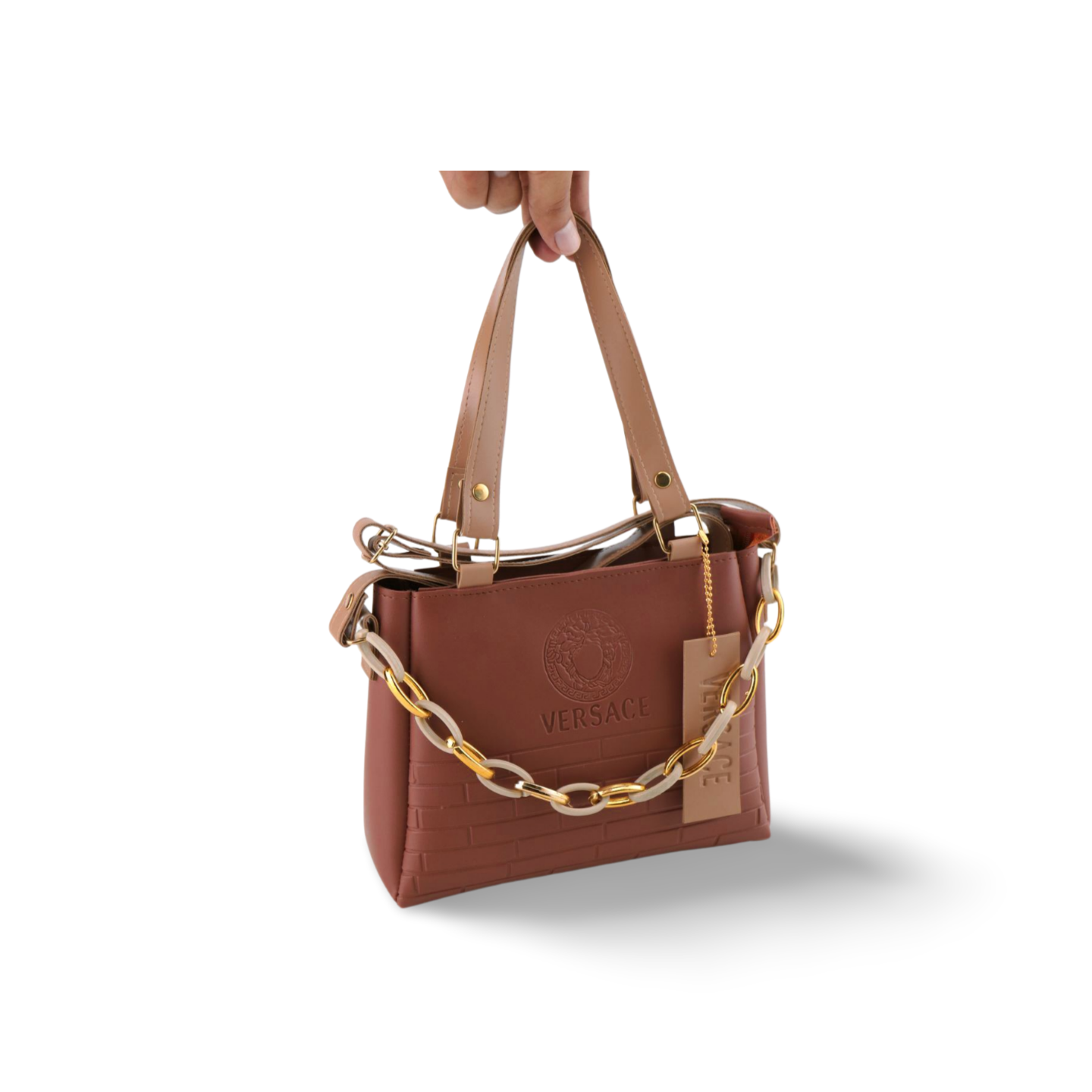 Stylish Small Chain Shoulder Bag with Gold-Tone Chain Strap