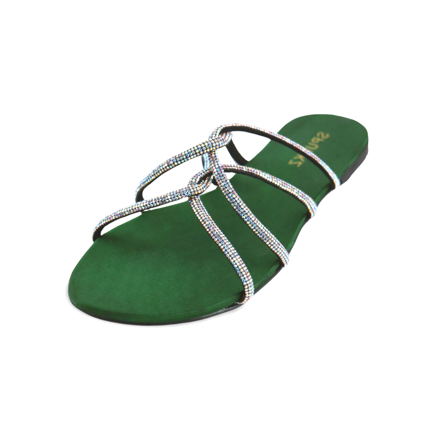 Women's Fashion Flat Sandals with Rhinestones Straps