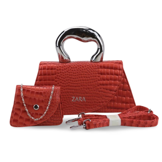 Stylish Double Compartment Crossbody Handbag With Wallet and Clutch Set Art-2020