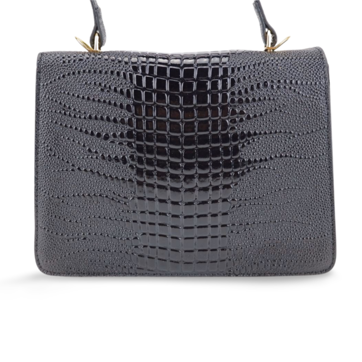 Sophisticated Two-in-One Crock Skin Handbag with Detachable Pouch