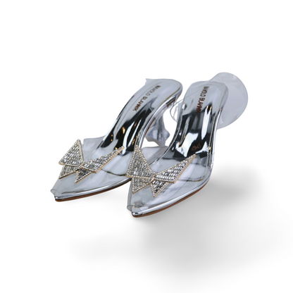 Transparent Rhinestone Butterfly High Heels Women Court Shoes