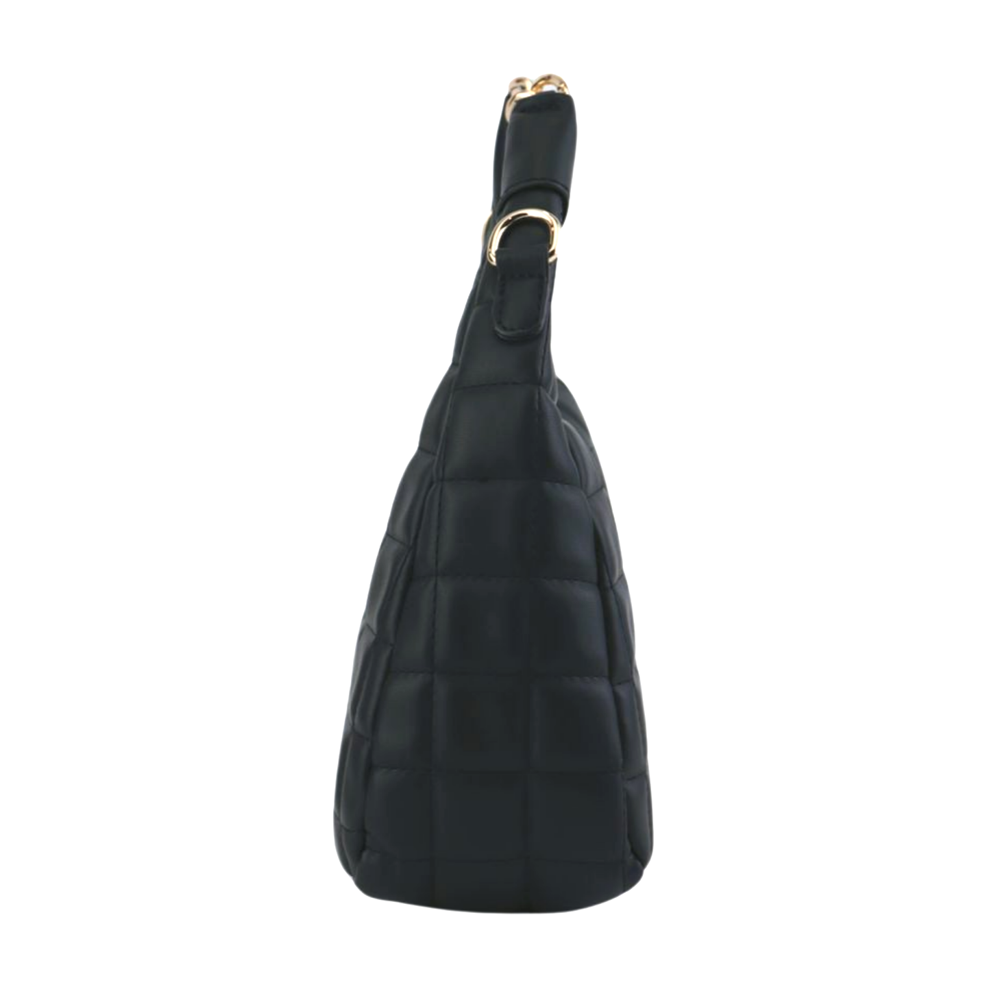 Quilted Hobo Bag with Gold Chain Handle and Shoulder Strap