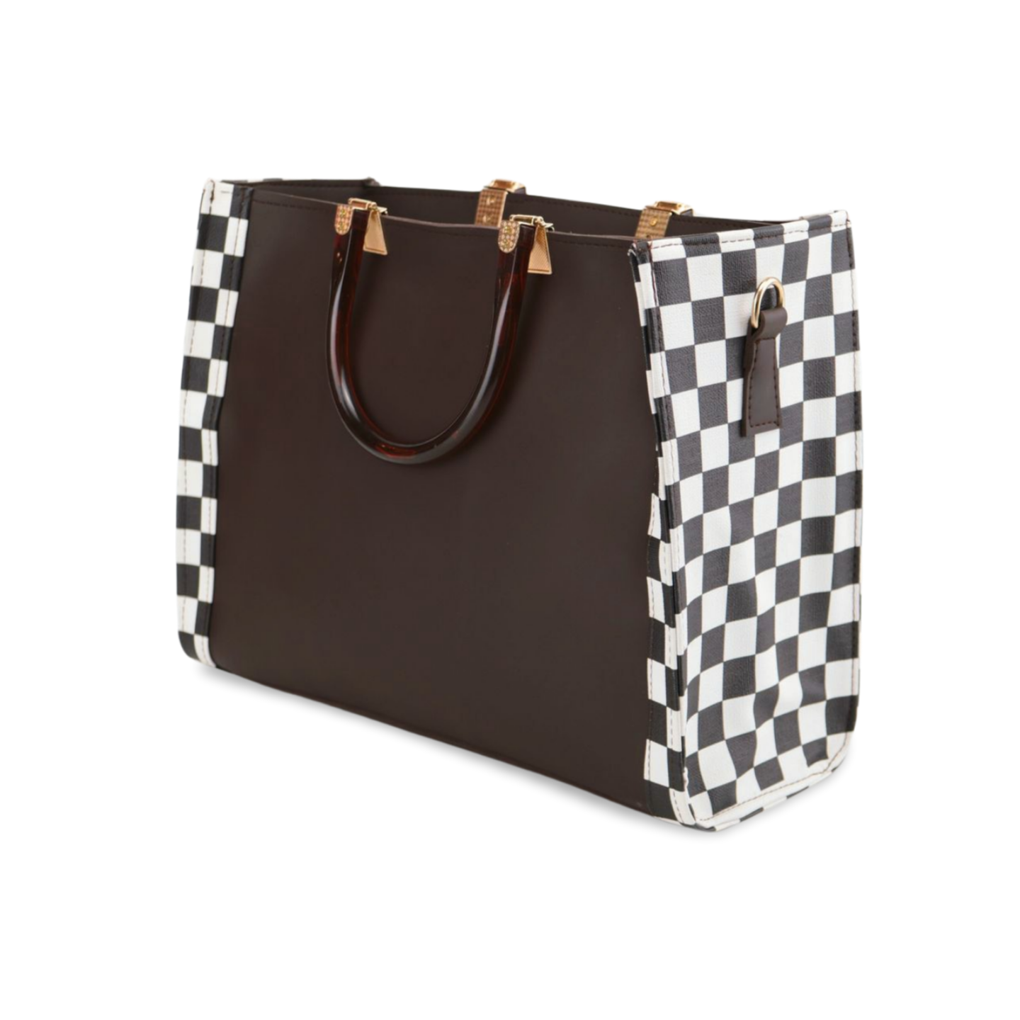 Stylish Pu Leather Canvas Petite Tote Bag