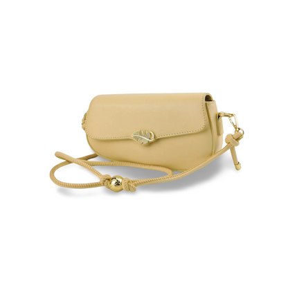 Luxurious Crossbody Bag with Gold Leaf Accents