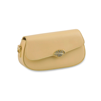 Luxurious Crossbody Bag with Gold Leaf Accents