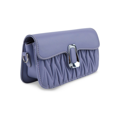 Stylish Quilted Crossbody Bag with Silver Buckle