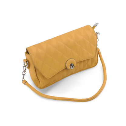 Stylish Quilted Crossbody Bag with Chain and Strap Detail