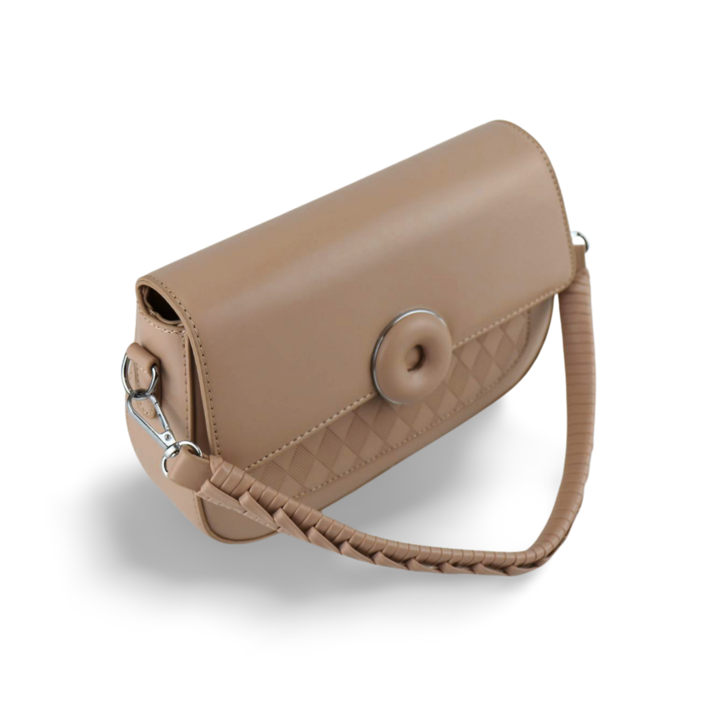 Crossbody Bag with Braided Strap and Ring Detail
