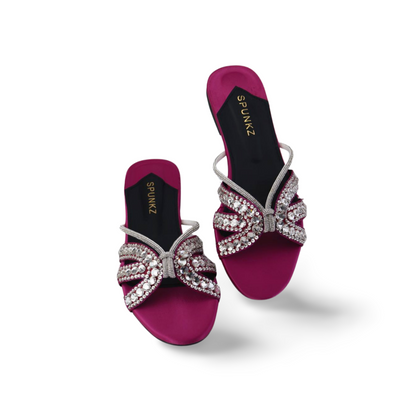 Spunkz Rhinestone Strap Flat Sandals - Stylish and Comfortable for Any Occasion